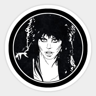 ELVIRA - MISTRESS OF THE DARK (Circle Black and White) Sticker